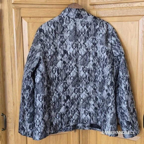Jones New York Quilted Puffer Coat Womens 3X Snake Skin Zip‎ Winter - Picture 5 of 5